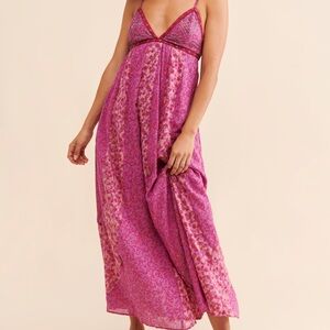 Free People Time Maxi Dress in pink size medium